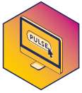 A stylized isometric icon of a pulse, featuring a dynamic wave pattern that conveys energy and rhythm.